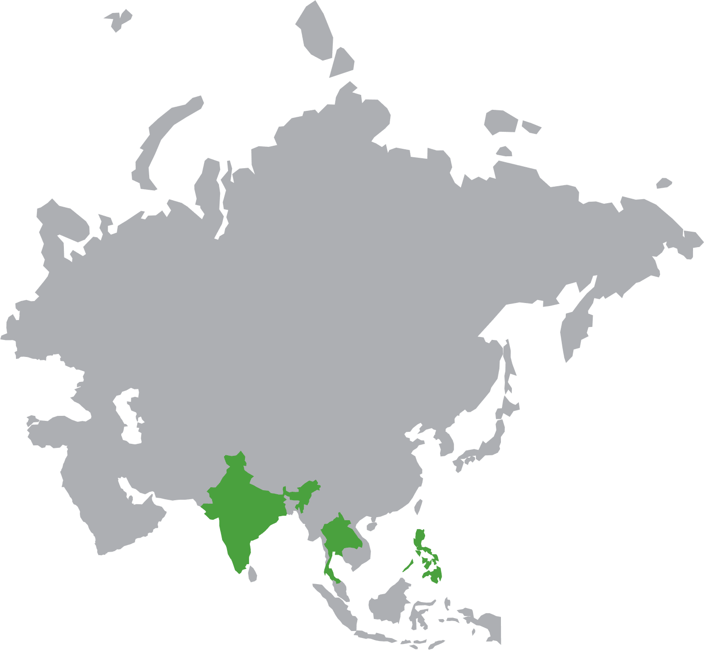 Asia <br />
India, Lao PDR, Philippines, Thailand